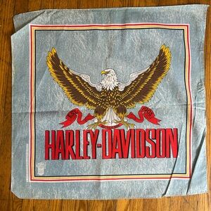 Vintage 70s Harley-Davidson Bandana with Eagle Logo made is USA official